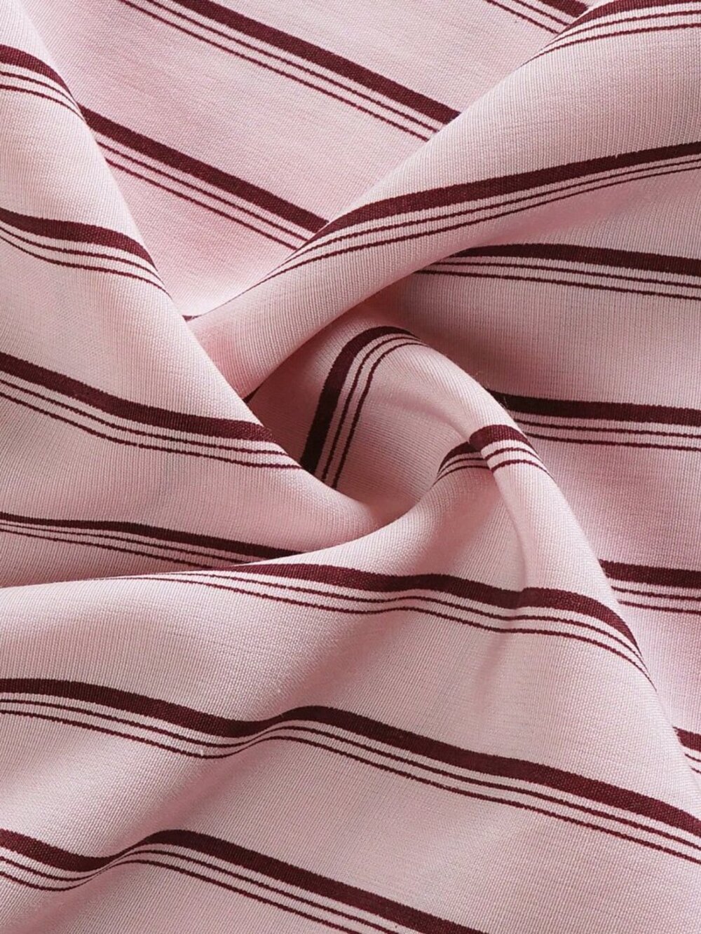 Baby Pink Elegant Striped Spaghetti Strap Women's Mini Dress with Back Tie - Picture 5 of 9